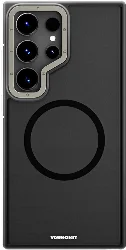 Samsung Galaxy S24 Ultra Kılıf Magsafe Şarj Özellikli Youngkit Rock Sand Serisi Kapak - Siyah