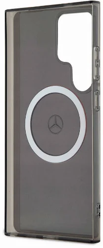 Samsung Galaxy S24 Ultra Kılıf Mercedes Benz Orjinal Lisanslı Magsafe Şarj Özellikli IML Yıldız Logolu Red Ring Kapak - Siyah