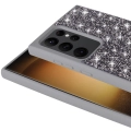 Samsung Galaxy S24 Ultra Kılıf Parlak Taşlı Tasarım Zore Pırlanta Kapak - Gri