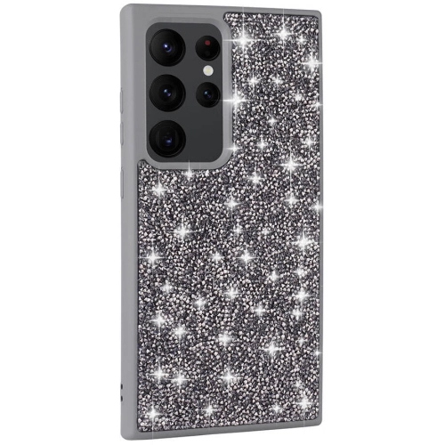 Samsung Galaxy S24 Ultra Kılıf Parlak Taşlı Tasarım Zore Pırlanta Kapak - Gri