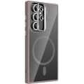 Samsung Galaxy S24 Ultra Kılıf Standlı ve Kamera Lens Hediyeli M-Safe Şarj Özellikli Etro Kapak - Desert Titanyum