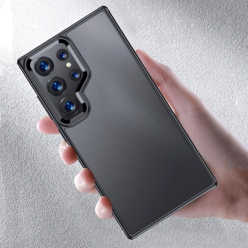 Samsung Galaxy S24 Ultra Kılıf Volks Serisi Kenarları Silikon Arkası Şeffaf Sert Kapak - Siyah