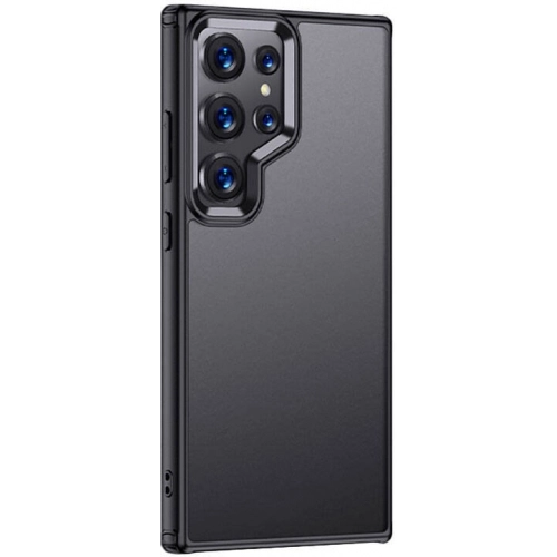 Samsung Galaxy S24 Ultra Kılıf Volks Serisi Kenarları Silikon Arkası Şeffaf Sert Kapak - Siyah