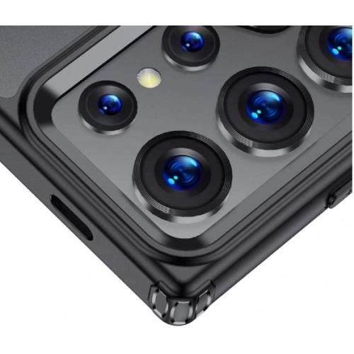 Samsung Galaxy S24 Ultra Kılıf Volks Serisi Kenarları Silikon Arkası Şeffaf Sert Kapak - Siyah