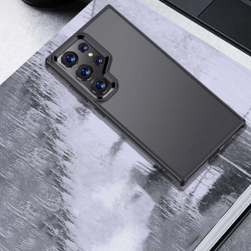 Samsung Galaxy S24 Ultra Kılıf Volks Serisi Kenarları Silikon Arkası Şeffaf Sert Kapak - Siyah