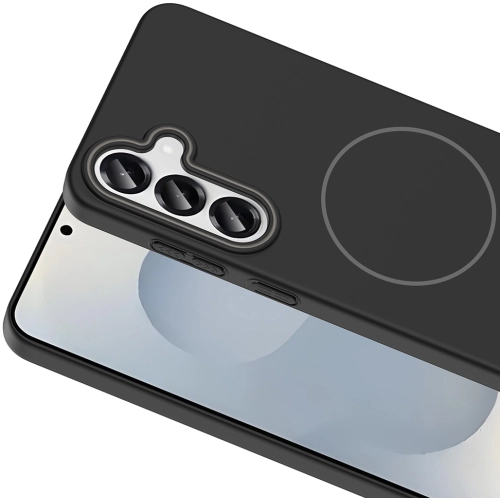 Samsung Galaxy S25 Plus ile Uyumlu Kılıf Magsafe Şarj Özellikli Ruby Silikon Kapak - Gri