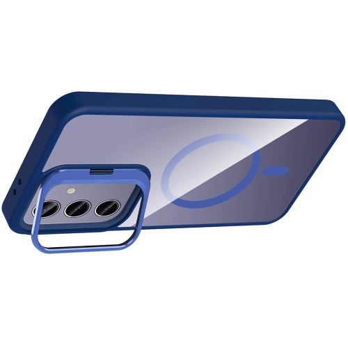 Samsung Galaxy S25 Plus Kılıf Standlı ve Kamera Lens Hediyeli M-Safe Şarj Özellikli Etro Kapak - Desert Titanyum