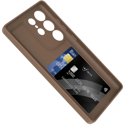 Samsung Galaxy S25 Ultra Kılıf İçi Kadife Dokulu Kartlık Hazneli Mat Vitra Silikon Kapak - Lacivert