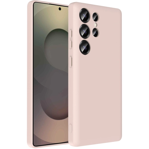 Samsung Galaxy S25 Ultra Kılıf İçi Kadife Dokulu Kartlık Hazneli Mat Vitra Silikon Kapak - Pembe