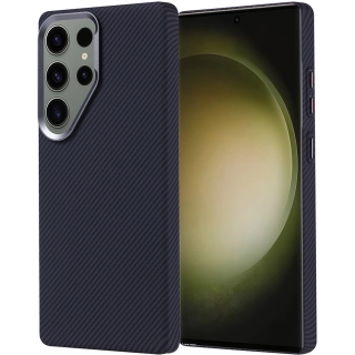 Samsung Galaxy S25 Ultra Kılıf Magsafe Şarj Özellikli Karbon Fiber Görünümlü Zore Nekst Kapak - Siyah