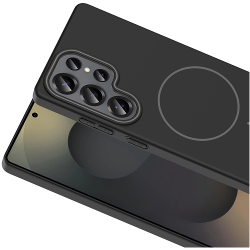 Samsung Galaxy S25 Ultra ile Uyumlu Kılıf Magsafe Şarj Özellikli Ruby Silikon Kapak - Gri