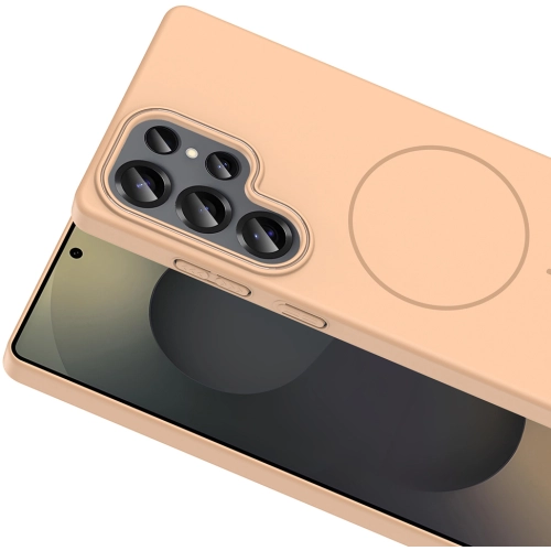 Samsung Galaxy S25 Ultra ile Uyumlu Kılıf Magsafe Şarj Özellikli Ruby Silikon Kapak - Siyah