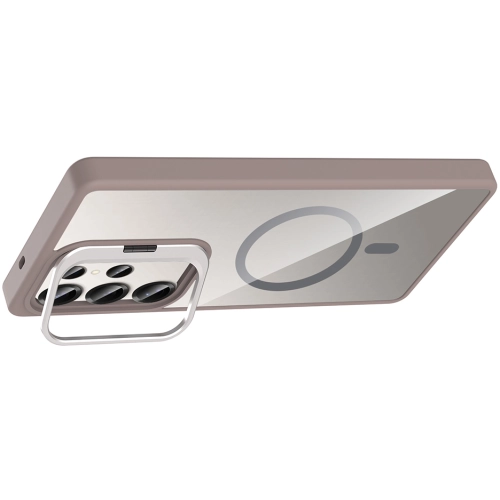 Samsung Galaxy S25 Ultra Kılıf Standlı ve Kamera Lens Hediyeli M-Safe Şarj Özellikli Etro Kapak - Siyah