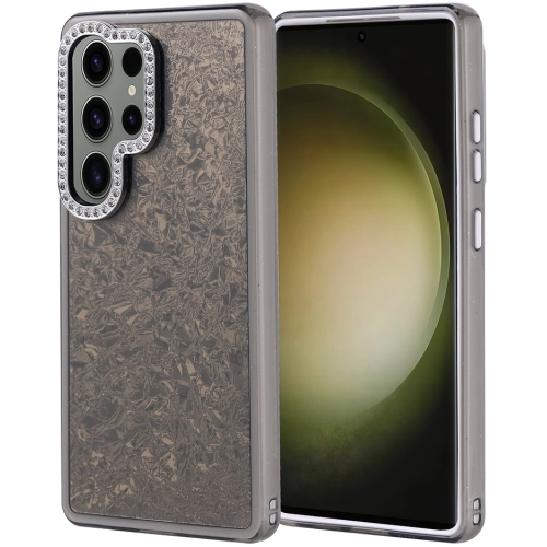 Samsung Galaxy S25 Ultra ile Uyumlu Kılıf Buzlu Parıltılı Lüks Kamera Lens Darbeye Dayanıklı Kapi Kapak - Siyah