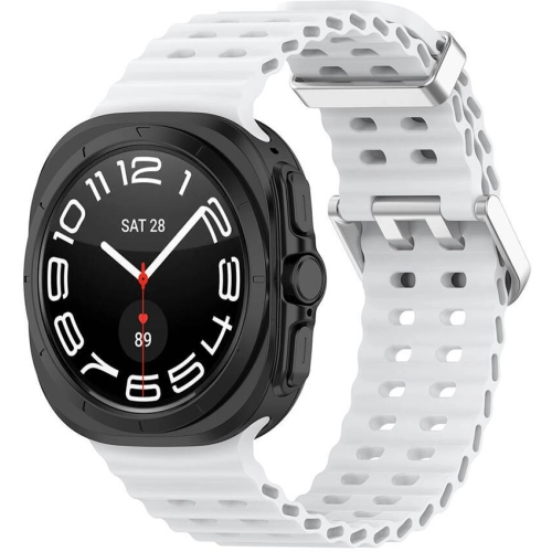 Samsung Galaxy Watch Ultra 47mm Zore KRD-118 Tırtıklı Tasarım Silikon Kordon - Beyaz