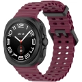 Samsung Galaxy Watch Ultra 47mm Zore KRD-118 Tırtıklı Tasarım Silikon Kordon - Koyu Kırmızı