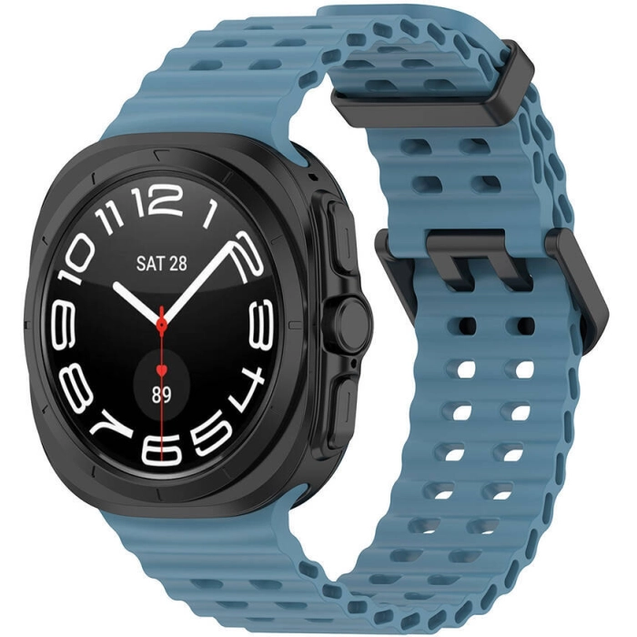 Samsung Galaxy Watch Ultra 47mm Zore KRD-118 Tırtıklı Tasarım Silikon Kordon - Lacivert