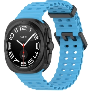 Samsung Galaxy Watch Ultra 47mm Zore KRD-118 Tırtıklı Tasarım Silikon Kordon - Mavi