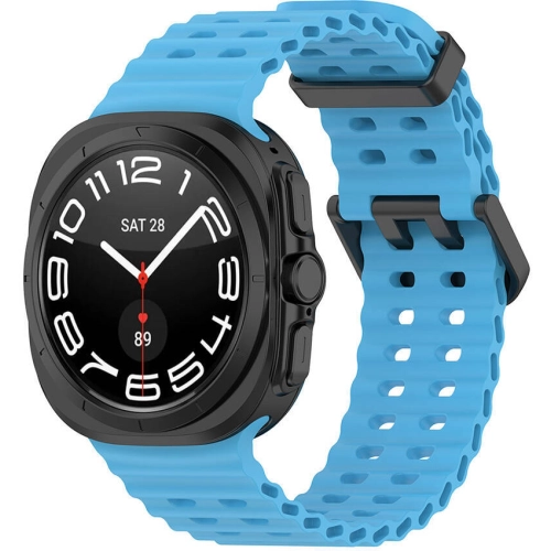 Samsung Galaxy Watch Ultra 47mm Zore KRD-118 Tırtıklı Tasarım Silikon Kordon - Mavi