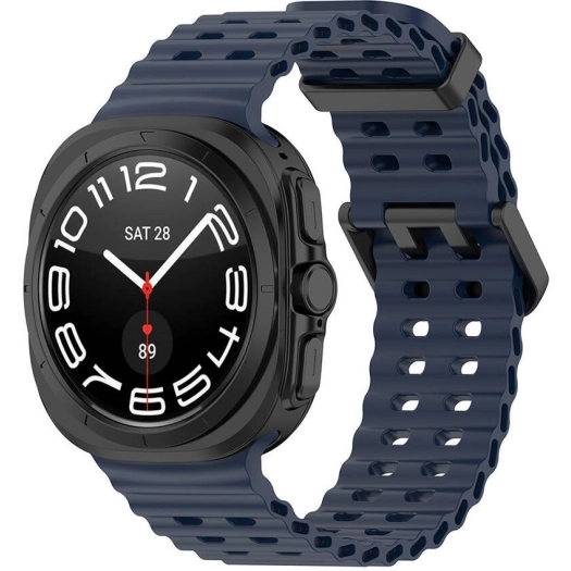 Samsung Galaxy Watch Ultra 47mm Zore KRD-118 Tırtıklı Tasarım Silikon Kordon - Midnight Blue