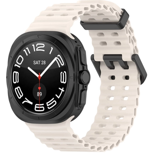 Samsung Galaxy Watch Ultra 47mm Zore KRD-118 Tırtıklı Tasarım Silikon Kordon - Starlight