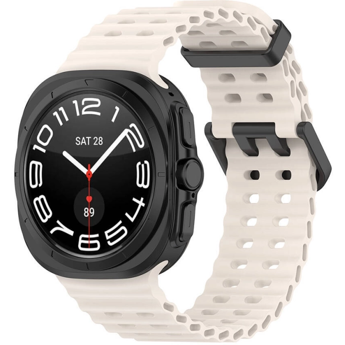 Samsung Galaxy Watch Ultra 47mm Zore KRD-118 Tırtıklı Tasarım Silikon Kordon - Starlight