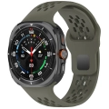 Samsung Galaxy Watch Ultra 47mm Kordon KRD-119 Delikli Tasarım Silikon Kordon - Derin Yeşil