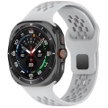 Samsung Galaxy Watch Ultra 47mm Kordon KRD-119 Delikli Tasarım Silikon Kordon - Gri