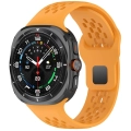 Samsung Galaxy Watch Ultra 47mm Kordon KRD-119 Delikli Tasarım Silikon Kordon - Sarı