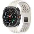 Samsung Galaxy Watch Ultra 47mm Kordon KRD-119 Delikli Tasarım Silikon Kordon - Starlight