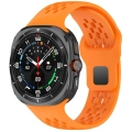 Samsung Galaxy Watch Ultra 47mm Kordon KRD-119 Delikli Tasarım Silikon Kordon - Turuncu