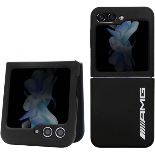 Galaxy Z Flip 5 Kılıf AMG Magsafe Şarj Özellikli Büyük Logo Dizayn Orjinal Lisanslı Kapak - Siyah