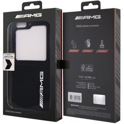 Galaxy Z Flip 5 Kılıf AMG Magsafe Şarj Özellikli Büyük Logo Dizayn Orjinal Lisanslı Kapak - Siyah