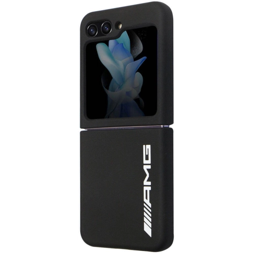 Samsung Galaxy Z Flip 5 Kılıf AMG Magsafe Şarj Özellikli Büyük Logo Dizayn Orjinal Lisanslı Kapak - Siyah