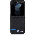 Galaxy Z Flip 5 Kılıf BMW Orjinal Lisanslı M Logolu PU Karbon Kapak - Siyah