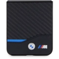 Galaxy Z Flip 5 Kılıf BMW Orjinal Lisanslı M Logolu PU Karbon Kapak - Siyah