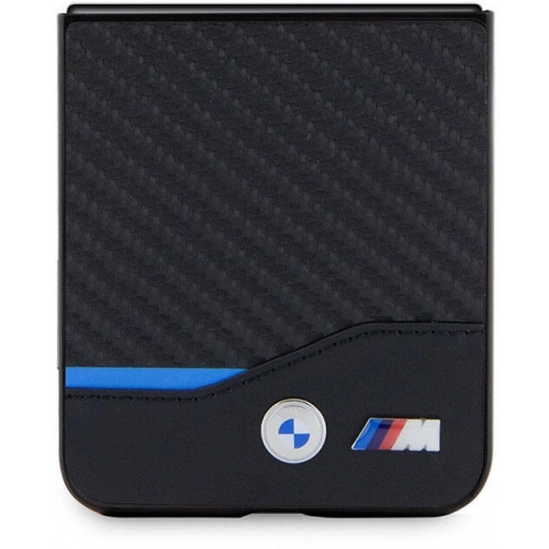 Galaxy Z Flip 5 Kılıf BMW Orjinal Lisanslı M Logolu PU Karbon Kapak - Siyah