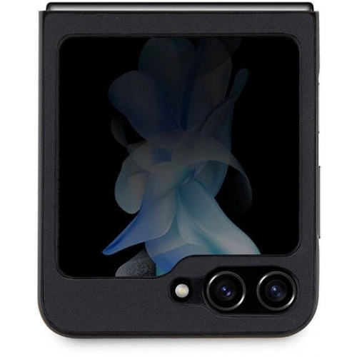 Galaxy Z Flip 5 Kılıf BMW Orjinal Lisanslı Sıcak Damga Logolu Deri Kapak - Siyah