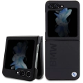 Samsung Galaxy Z Flip 5 Kılıf BMW Orjinal Lisanslı Sıcak Damga Logolu Deri Kapak - Siyah