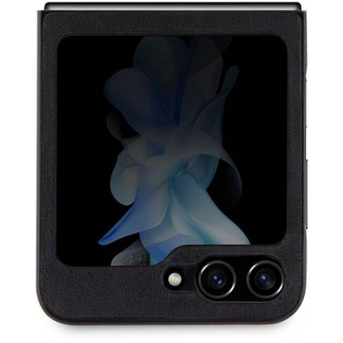 Galaxy Z Flip 5 Kılıf Ferrari Orjinal Lisanslı PU Deri Metal Logolu Multi Çizgili Kapak - Kırmızı