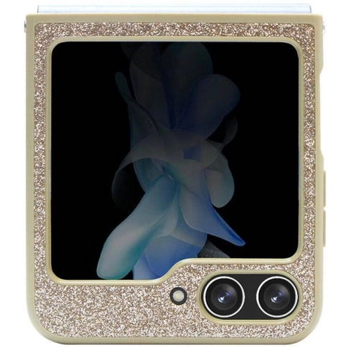 Galaxy Z Flip 5 Kılıf Guess Orjinal Lisanslı Yazı Logolu Glitter Script Kapak - Gold