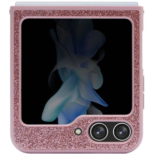 Galaxy Z Flip 5 Kılıf Guess Orjinal Lisanslı Yazı Logolu Glitter Script Kapak - Pembe