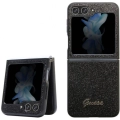 Galaxy Z Flip 5 Kılıf Guess Orjinal Lisanslı Yazı Logolu Glitter Script Kapak - Siyah