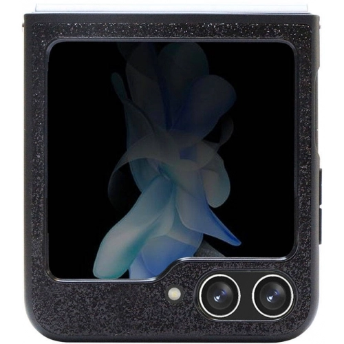 Galaxy Z Flip 5 Kılıf Guess Orjinal Lisanslı Yazı Logolu Glitter Script Kapak - Siyah