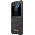 Galaxy Z Flip 5 Kılıf Guess Orjinal Lisanslı Yazı Logolu Glitter Script Kapak - Siyah