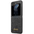 Galaxy Z Flip 5 Kılıf Guess Orjinal Lisanslı Yazı Logolu Glitter Script Kapak - Siyah