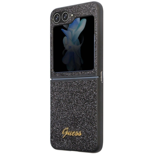 Galaxy Z Flip 5 Kılıf Guess Orjinal Lisanslı Yazı Logolu Glitter Script Kapak - Pembe