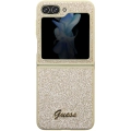 Galaxy Z Flip 5 Kılıf Guess Orjinal Lisanslı Yazı Logolu Glitter Script Kapak - Gold