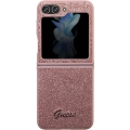 Galaxy Z Flip 5 Kılıf Guess Orjinal Lisanslı Yazı Logolu Glitter Script Kapak - Pembe