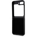 Galaxy Z Flip 5 Kılıf Karl Lagerfeld Orjinal Lisanslı K&C Metal Logolu Saffiano Kapak - Siyah